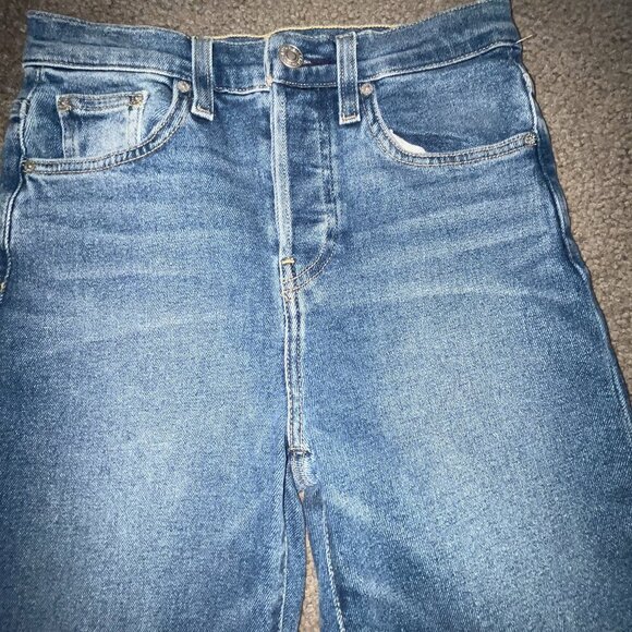 FRANK & EILEEN CORK EVERYDAY High Rise Raw Hem Blue Jeans - BRAND NEW - Size 25 - Picture 2 of 12